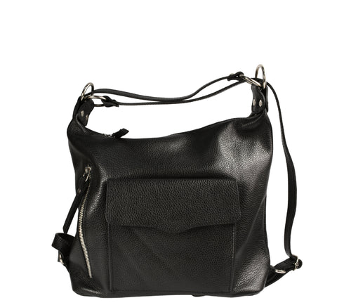 Poseta casual, dama, ADA SHOES, ROBERTA V2, negru, piele naturala